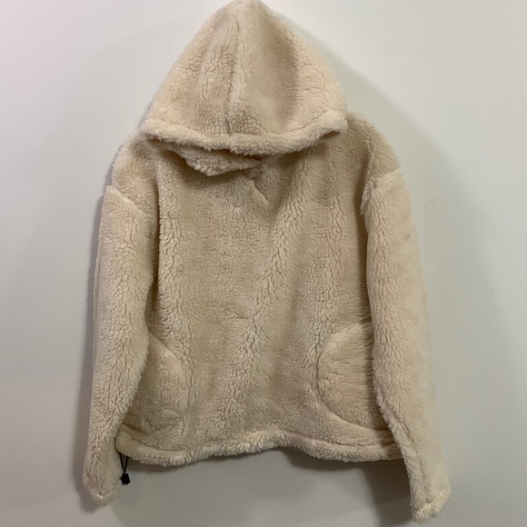 Top shop super plush super soft thick light cream color hoodie NWT - Picture 1 of 6